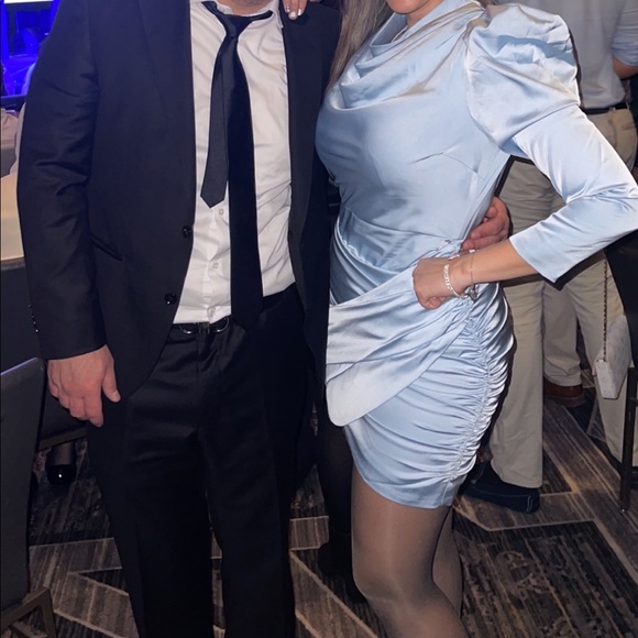 Lavish Alice Baby blue amazing satin dress size 8 US - Picture 5 of 5